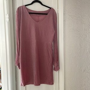 Sparkly, blush cocktail dress